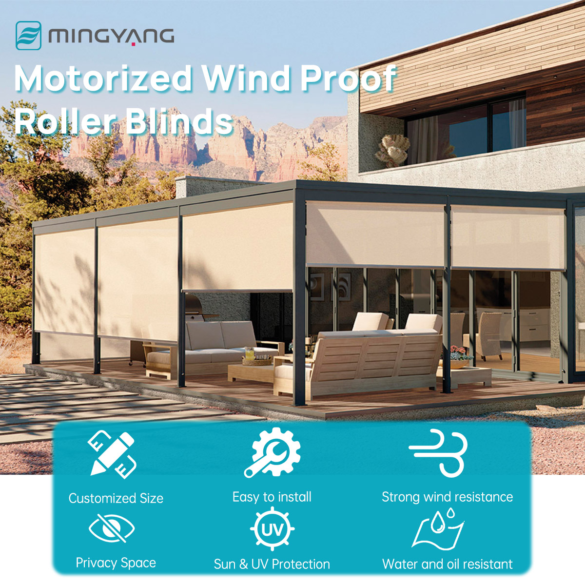 Tiroirs roulants motorisés d'e - Outdoor Power Blinds avis et prix